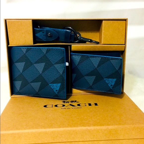 NWT Coach boxed 3 in 1 Navy Wallet gift Set - Picture 9 of 9